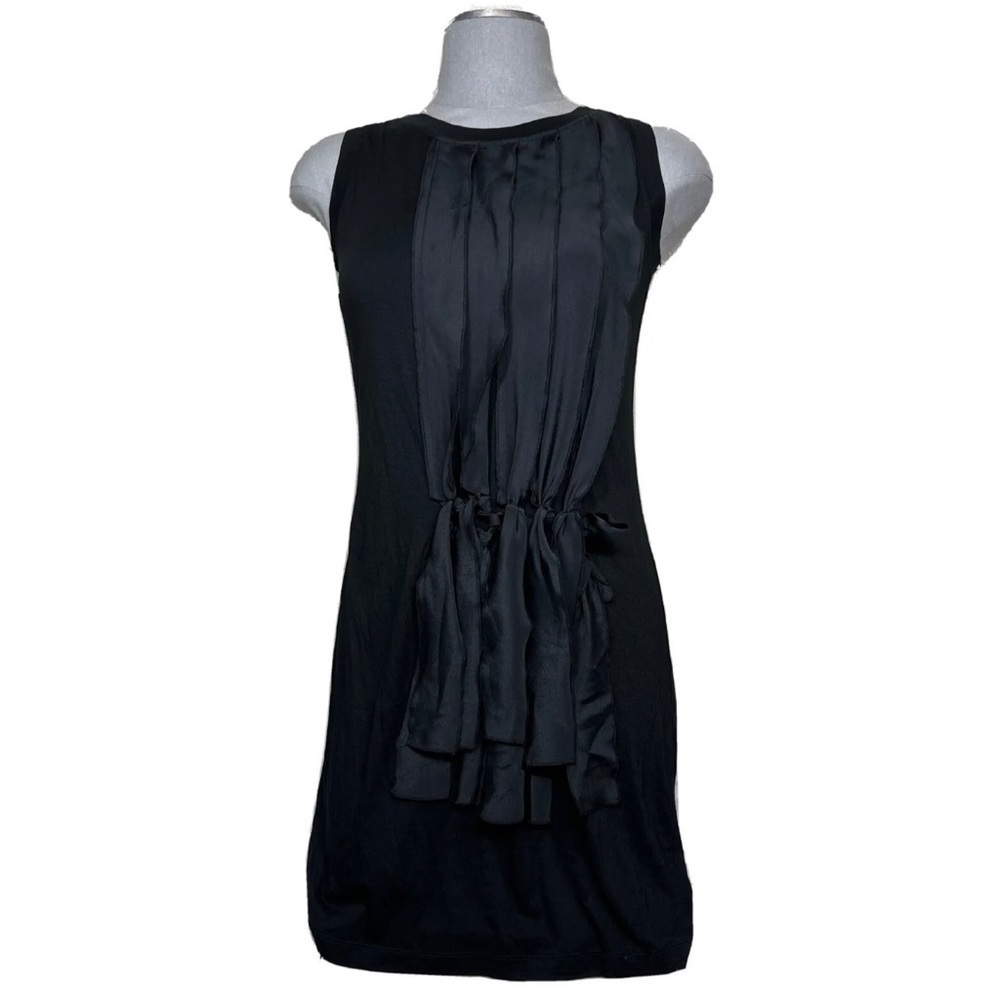 🔴 5 for $25! BCBG MaxAzria Mini Dress Sleeveless Stretch Black Ruffle Front XS